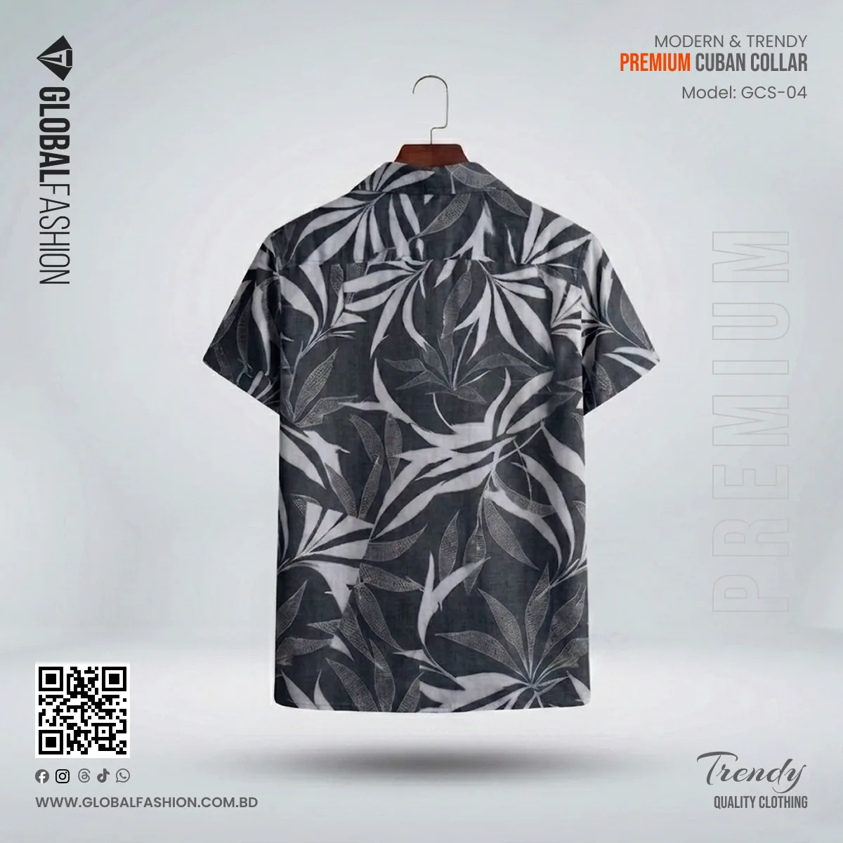Premium Short Sleeve Cuban Collar Shirt - Combo-02(Sky & Off-black)