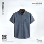 Premium Quality Orbindu Cotton Short Sleeve Shirt - (Navy Blue)