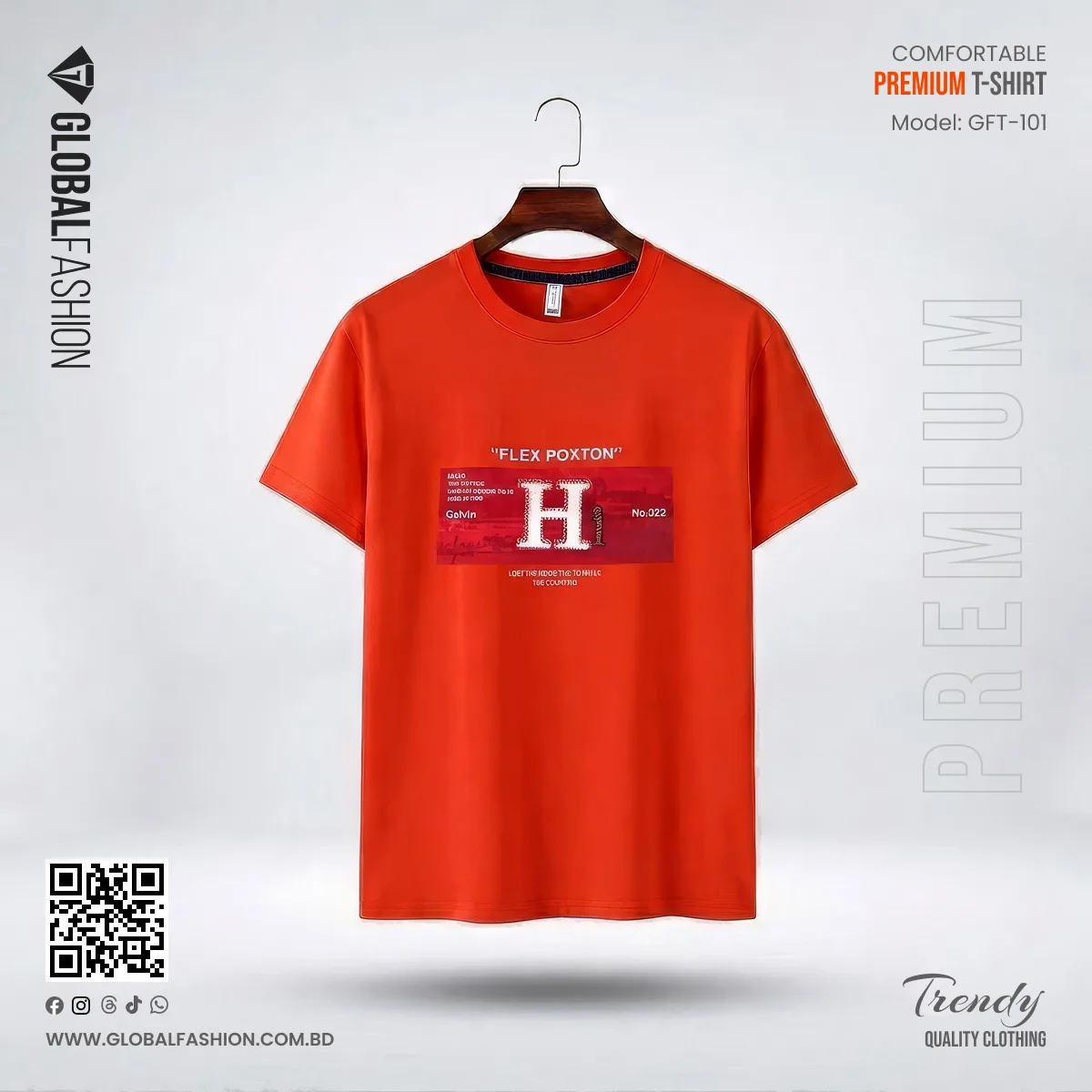 Premium And Exclusive China Mercerized Cotton T-shirt - (Bright Red)