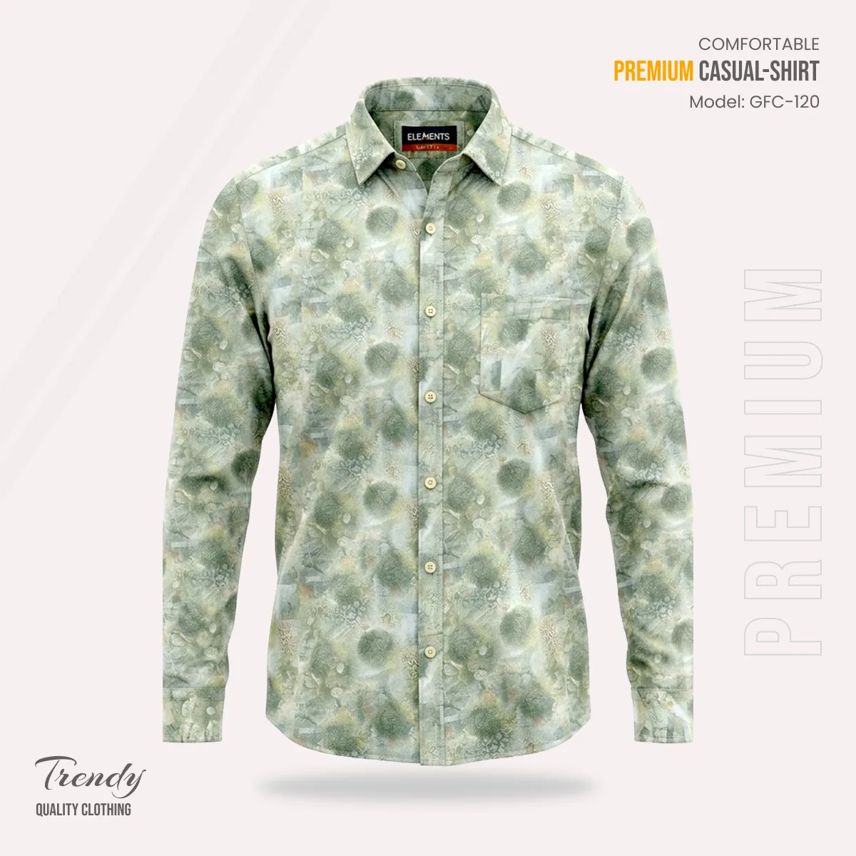 Premium Imported Cotton Full Sleeve Shirt - (Sage Green)