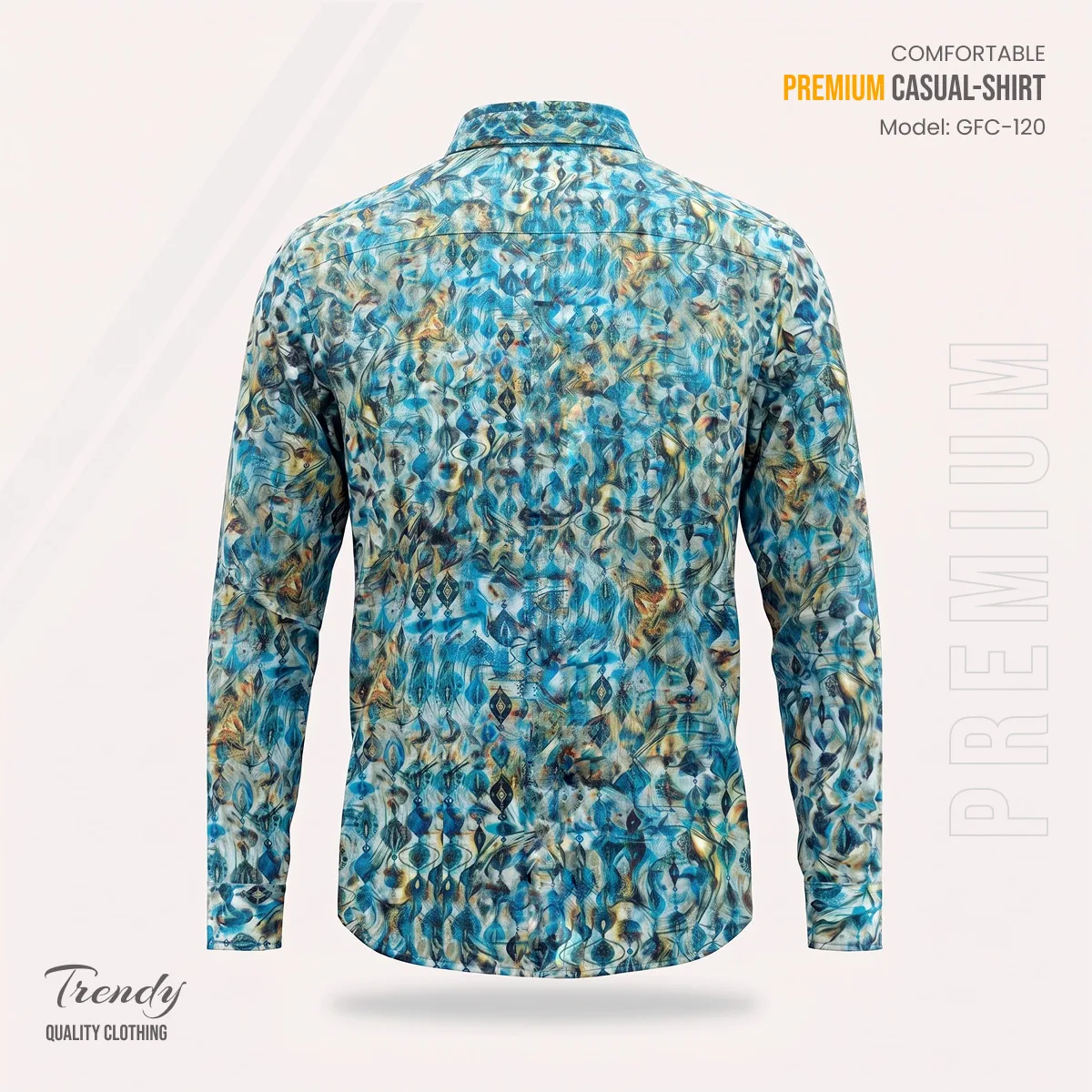 Premium Imported Cotton Full Sleeve Shirt - (Aqua Blue)