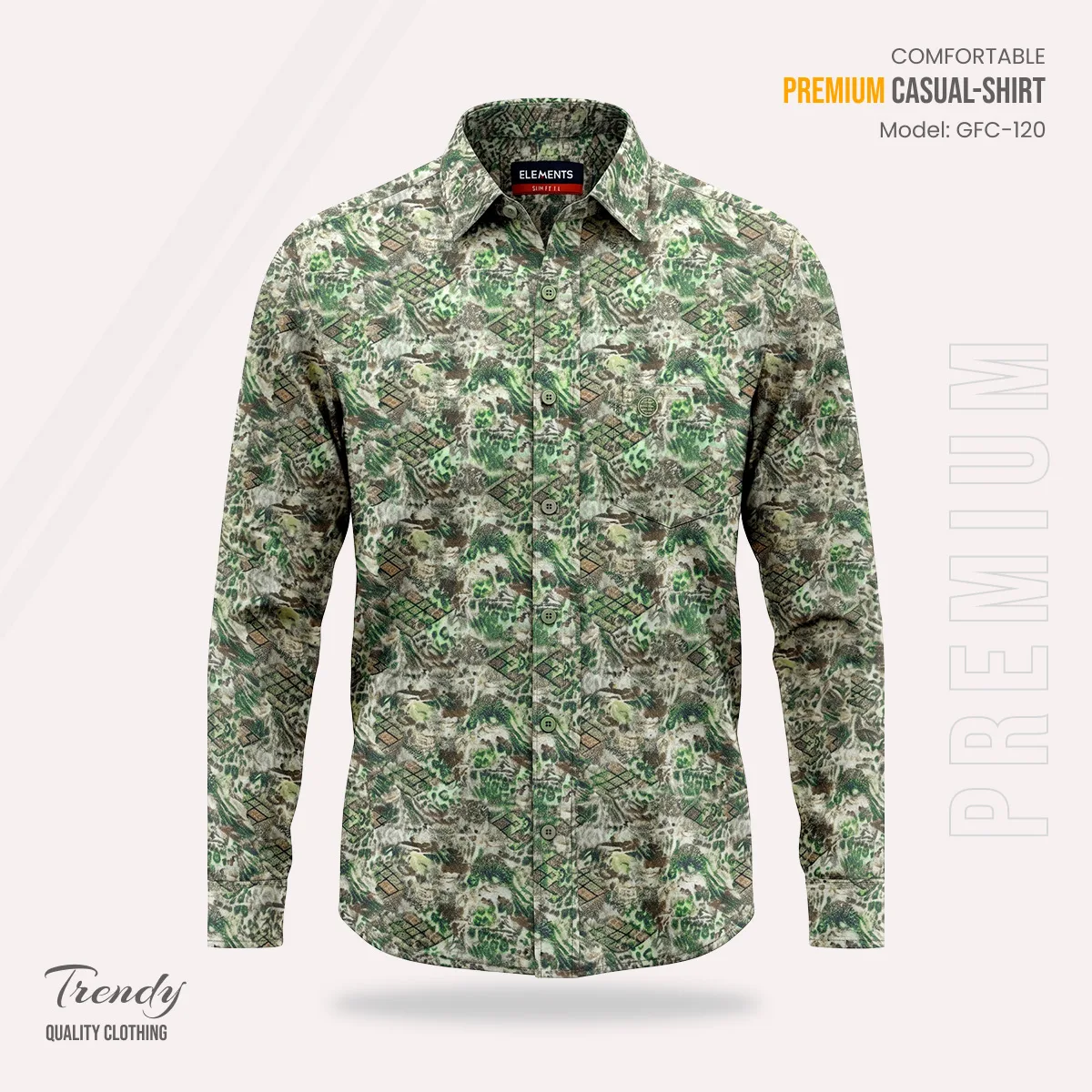 Premium Imported Cotton Full Sleeve Shirt - (Olive Green)
