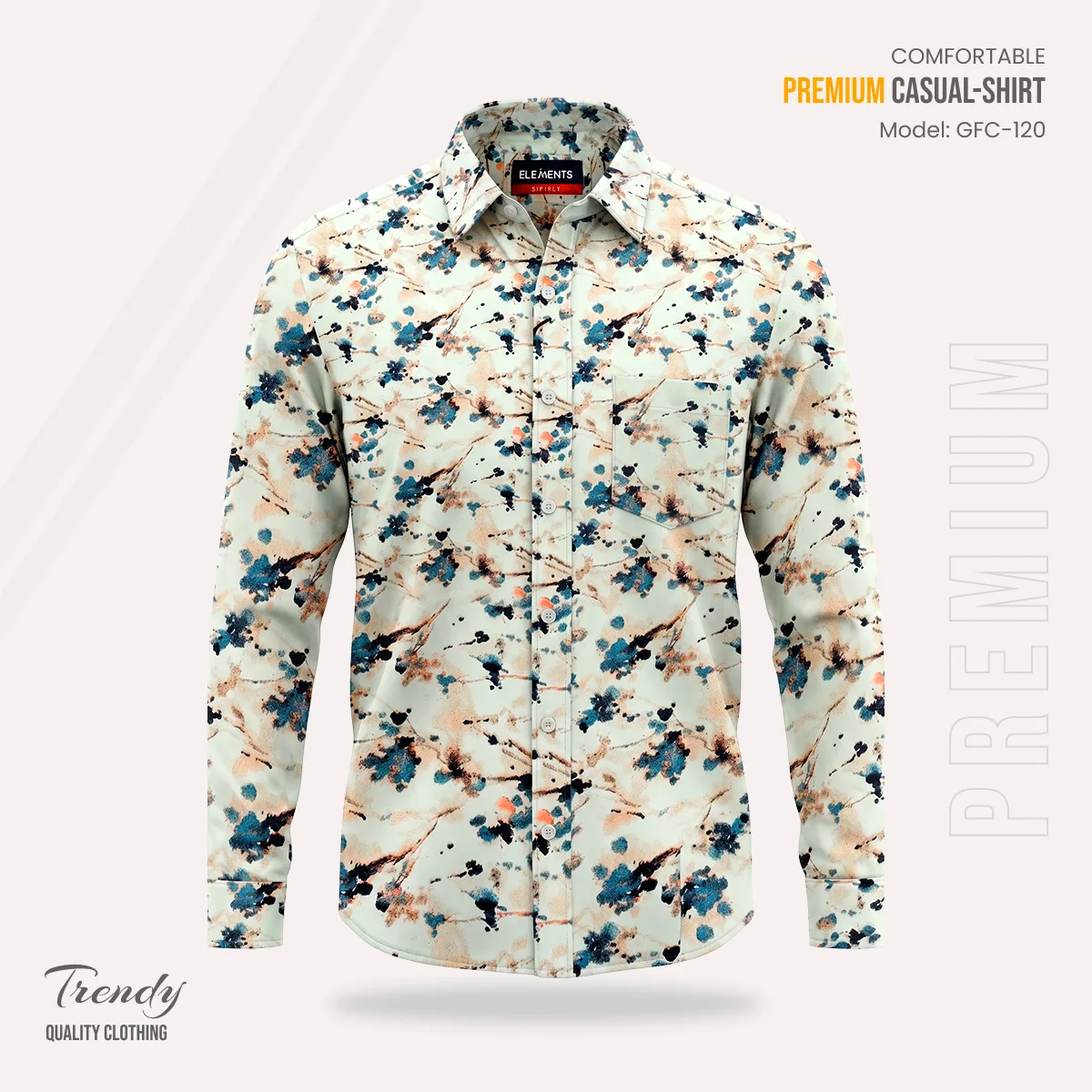 Premium Imported Cotton Full Sleeve Shirt - (Cream White)