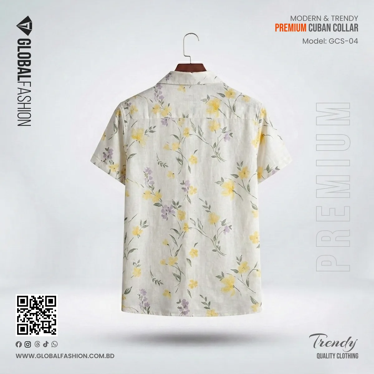 Premium Short Sleeve Cuban Collar Shirt - (White)