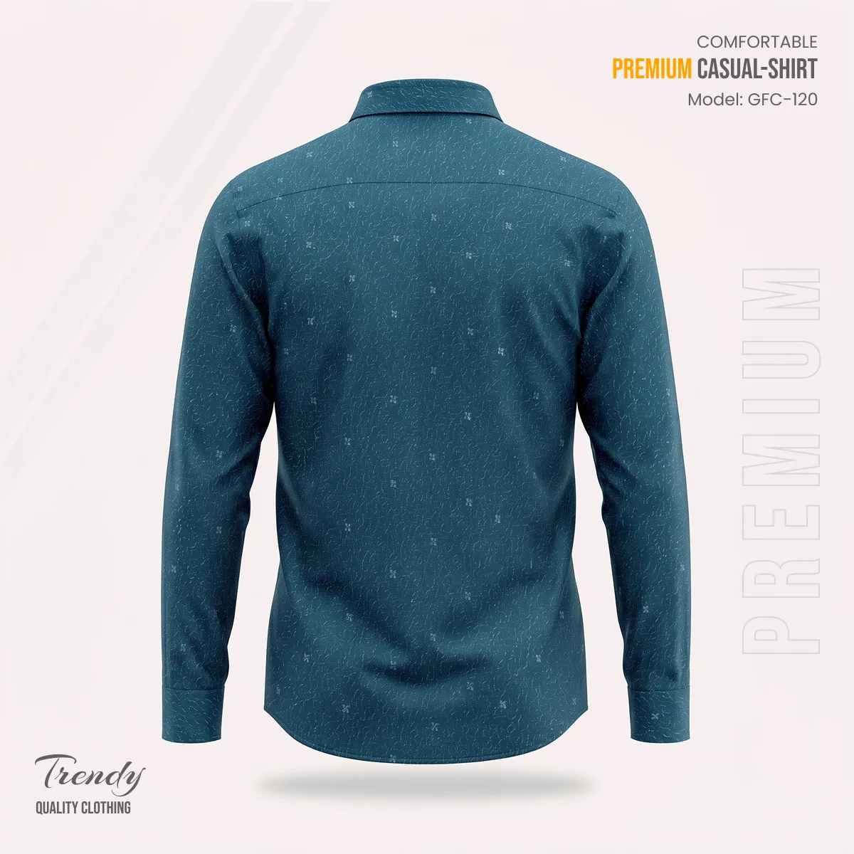 Premium Imported Cotton Full Sleeve Shirt - (Teal Blue)