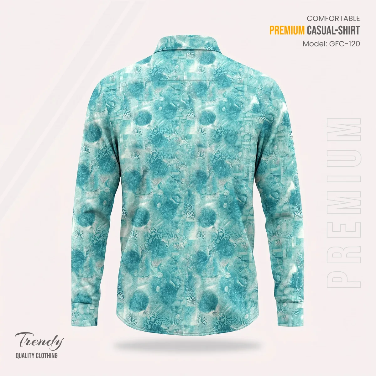 Premium Imported Cotton Full Sleeve Shirt - (Lagoon Blue)