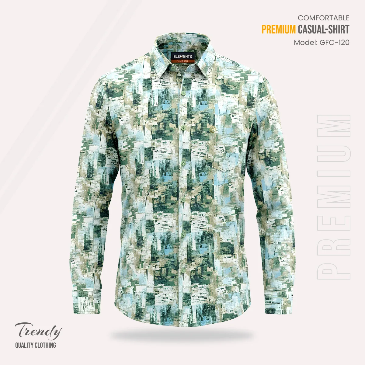 Premium Imported Cotton Full Sleeve Shirt - (Mist Blue)