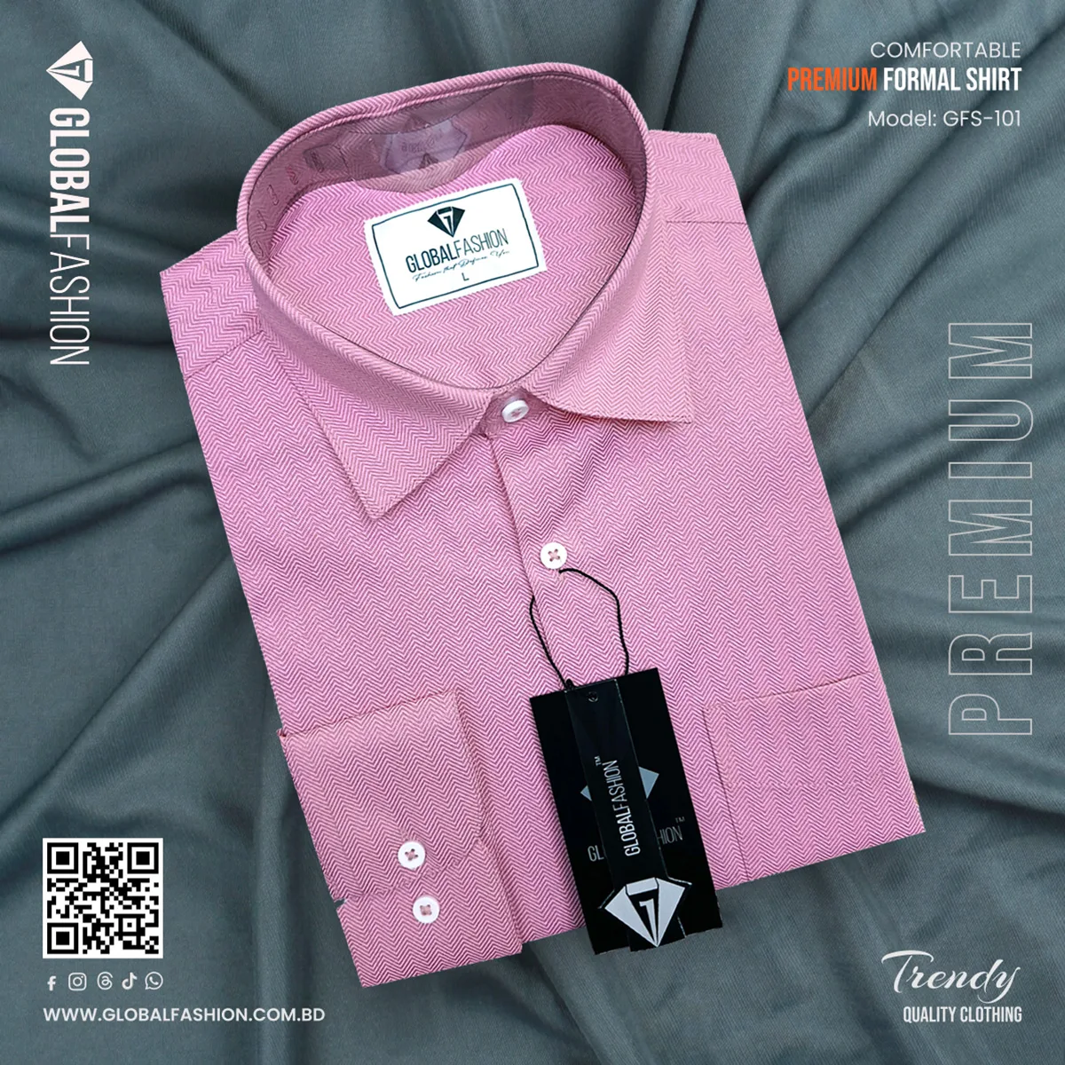 Premium Cotton Full Sleeve Formal Shirt - (Onion Pink)